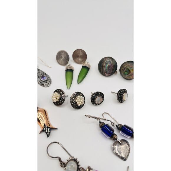 Lot Of Sterling Silver 925 Earrings For Craft Jewelry Making ASIS - Picture 6 of 10